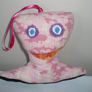 Handmade Halloween Small Soft Pillow With Face & Handle